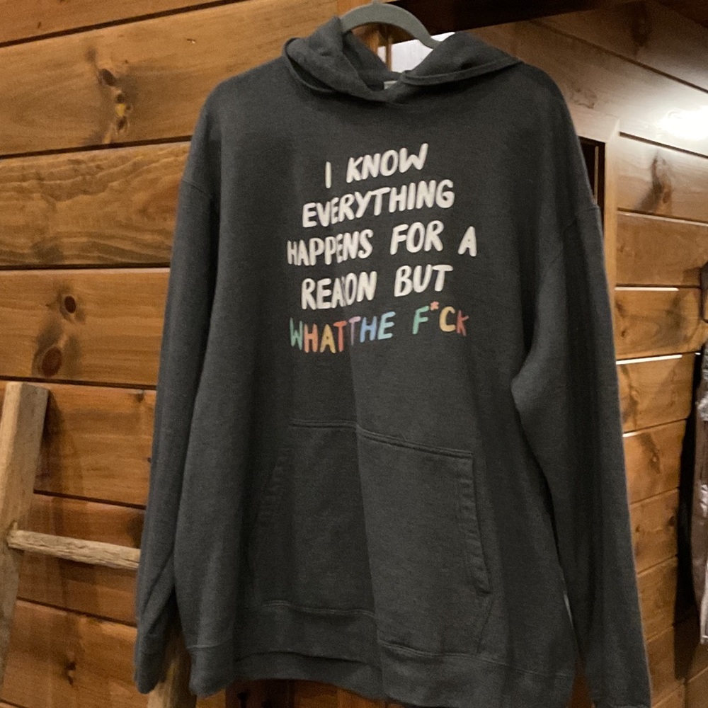 Dark Gray Hoodie with Bold Statement